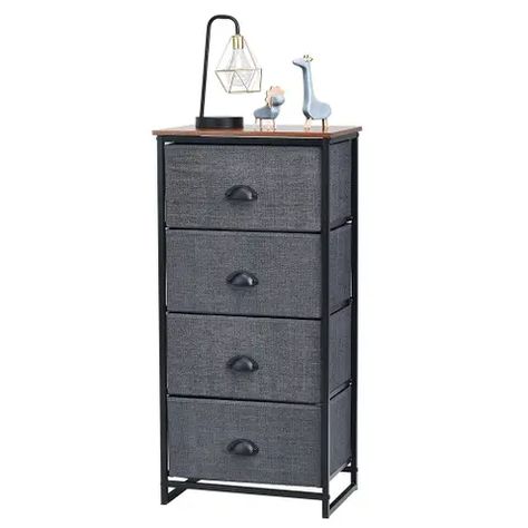 Buy Nightstands & Bedside Tables Online at Overstock | Our Best Bedroom Furniture Deals Nightstands Ideas, Black Nightstands, Drawer Dimensions, Chest Storage, Drawer Storage Unit, Fabric Dresser, Furniture Black, Dresser Chest, 4 Drawer Dresser