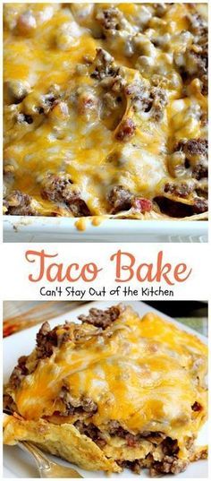 Tex Mex Casserole, Baked Tacos Recipe, Resep Pasta, Taco Bake, Idee Pasto Sano, Lunch Snacks, Beef Dishes, Mexican Dishes, Cinnamon Roll