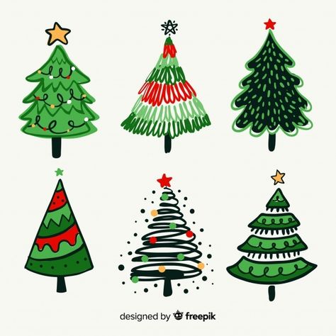 Christmas trees set Free Vector | Free Vector #Freepik #freevector #christmas #christmas-tree #tree #merry-christmas Christmas Tree Illustration, Xmas Vibes, Christmas Tree Drawing, Tree Doodle, Christmas Tattoo, Christmas Tree Collection, Christmas Tree Clipart, Minimalist Christmas Tree, Christmas Tree Set