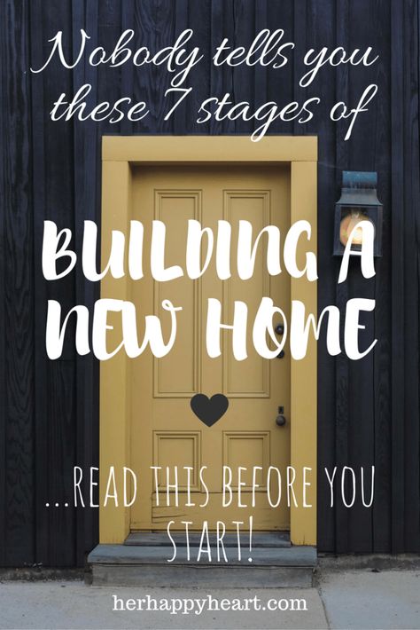 The 7 Stages of Building a New Home | Thinking of building? Plans already underway? Wherever you are in your house building journey, these 7 stages apply to you! Stages Of Building A House, Building A House Quotes, House Building Ideas, Building On A Budget, Dusty House, Sheet Rock Walls, Paint Your House, Cubby Houses, Strong Marriage