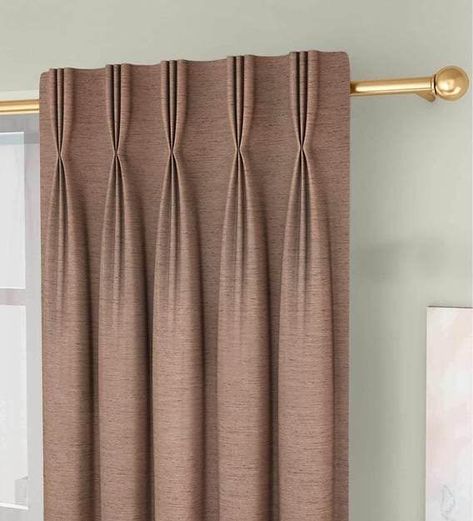 Brown Curtains Bedroom, Colour Curtains, Curtains Style, Wooden Work, Cream Curtains, Brown Curtains, Contemporary Curtains, Plain Curtains, Pinch Pleat Curtains