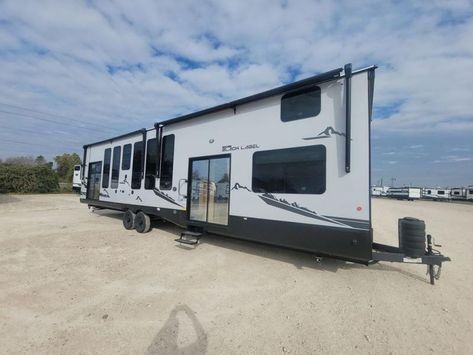 New 2024 Forest River RV Timberwolf Black Label 39ALBL Destination Trailer Destination Trailers, Refrigerator Sizes, Frame Technology, Solid Surface Countertops, Forest River Rv, Kitchen Shower, Door Catches, Premium Bedding, Black Water