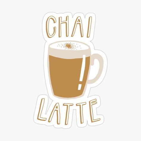 Get my art printed on awesome products. Support me at Redbubble #RBandME: https://www.redbubble.com/i/sticker/Chai-Latte-by-voidea/40230872.EJUG5?asc=u Chai Latte Starbucks, Te Chai, Hot Chai, Spiced Tea, Chalkboard Ideas, Masala Chai, Sticker Ideas, Chai Latte, Chai Tea