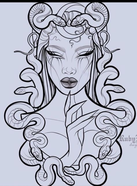 Medusa Digital Art, Medusa Stencil, Medusa Gorgon Tattoo, Medusa Inspired Tattoo, Cool Animal Tattoos, Medusa Face, Medusa Drawing, Sketch Style Tattoos, Medusa Gorgon