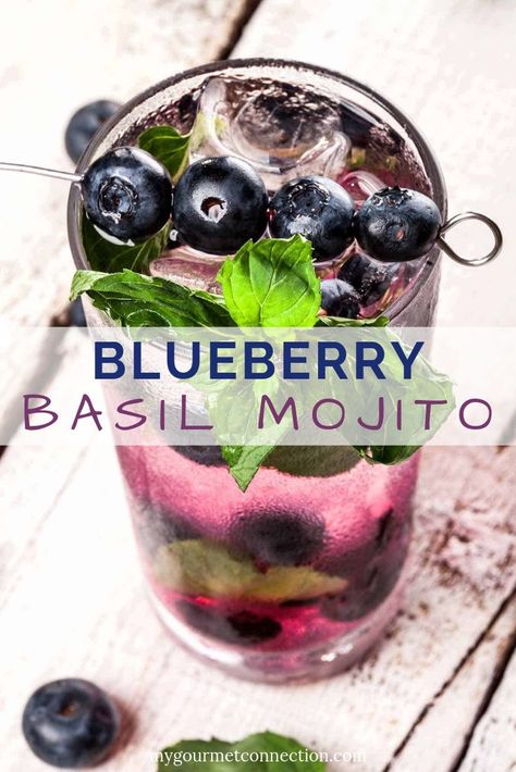 Basil Mojito, Blueberry Basil, Summer Beverages, Spicy Candy, Blueberry Mojito, Coffee Milkshake, Banana Coffee, Popular Cocktails, Banana Milkshake