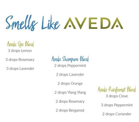 Aveda Brilliant Scent Recipe, Westin White Tea Scent Recipe, Aveda Blue Oil Recipe, Spa Scent Essential Oil Recipes, Aveda Essential Oil Recipe, Spa Essential Oil Blend, Eo Blends, Essential Oil Perfumes Recipes, Essential Oil Combinations