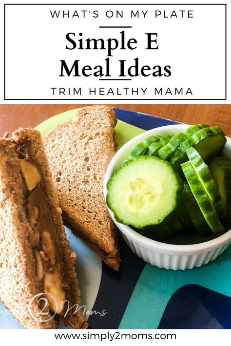 Learning to put meals together for (THM)? Here are ideas for a full day of simple E meals for the Trim Healthy Mama lifestyle. #THM #TrimHealthyMama #whatsonmyplate #breakfast #lunch #dinner #snack #Emeals #peanutbutterflour #healthycarbs #fuelcycle Thm E Meals Breakfast, Thm Easy E Meals, Thm Recipes E Meals, Simple Thm Meals, Thm Single Serve Meal, Thm S Lunch Ideas, Thm E Salads, Thm Easy Meals, Easy Thm Breakfast Ideas