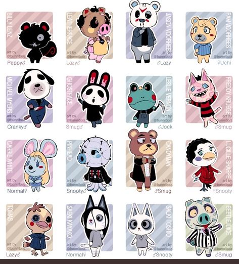 Acnh Oc, Animal Crossing Oc, Motif Acnl, Animal Crossing Funny, Animal Crossing Fan Art, Animal Crossing Memes, Animal Crossing Characters, Animal Crossing Villagers, Horror Movie Art