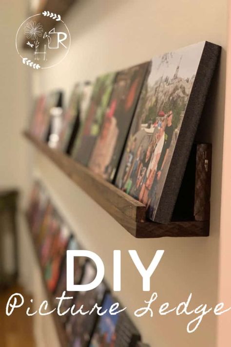 Diy Picture Rail, Diy Picture Ledge, Picture Ledges, Photo Ledge, Photo Shelf, Picture Rail, Picture Shelves, Pine Boards, Diy Crafts For Adults