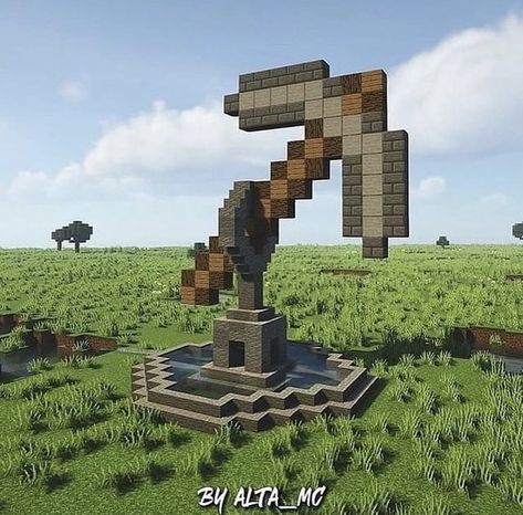 Minecraft Museum, Minecraft Building Designs, Minecraft Creator, Minecraft Starter House, Minecraft Statues, Statue Design, Minecraft Banners, Diy Minecraft, Minecraft Castle