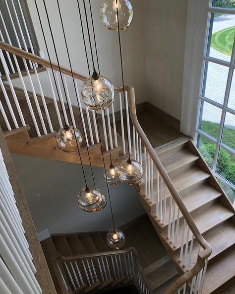 Stairway Lighting, Custom Light Fixtures, Staircase Lighting, Vintage Bulbs, Staircase Chandelier, Vintage Bulb, Multi Light Pendant, Nothing More, Customer Review