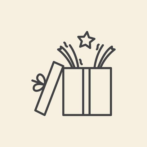 box gift birthday surprise lines logo vector icon symbol graphic design illustration Symbol Graphic Design, Surprise Illustration, Birthday Symbols, Gift Box Illustration, Box Symbol, Gift Icon, Frames Design Graphic, Frames Design, Birthday Logo