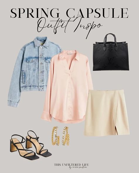 Spring Capsule Wardrobe for Midsize Women with Links | Casual Outfit and Work Outfit Ideas Midsize Women, Capsule Wardrobe Examples, Work Outfit Ideas, Capsule Wardrobe Work, Midsize Fashion, Spring Capsule, Spring Capsule Wardrobe, Simplify Your Life, Create Outfits