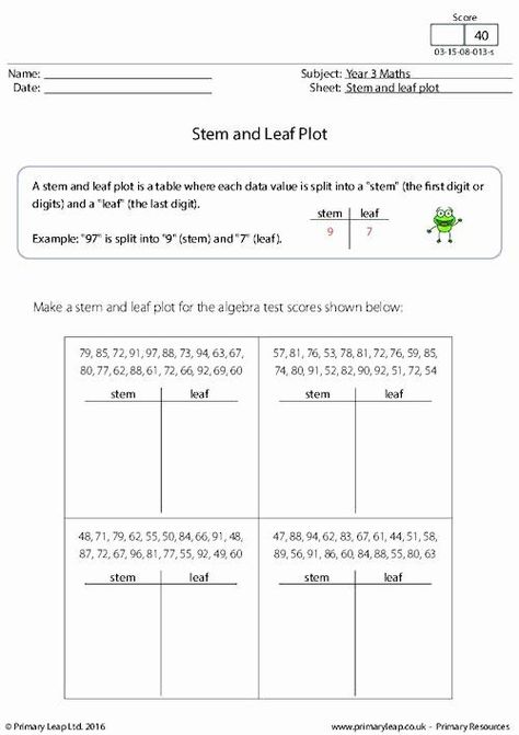 Free Blank Stem And Leaf Plot Template The use of a Blank Stem And Leaf Plot Template models helps in some ways. As we live within the midst of contemporary day rush and heavy workloads, we... Leaf Diagram, Stem And Leaf Plot, Plot Template, Plot Worksheet, Sped Math, Plot Diagram, Math Stem, Math Challenge, Place Value