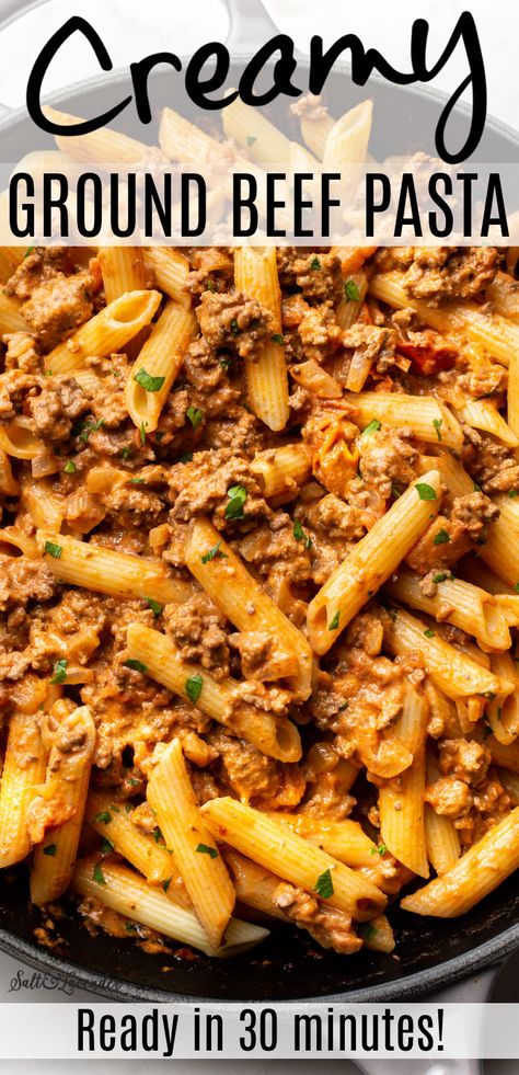 Crockpot Recipes Healthy Chicken, Creamy Ground Beef Pasta, Healthy Chicken Crockpot, Healthy Chicken Crockpot Recipes, Chicken Breast Recipes Crockpot, Healthy Crockpot Chicken Recipes, Creamy Ground Beef, Ground Beef Pasta Recipes, Beef Pasta Recipes