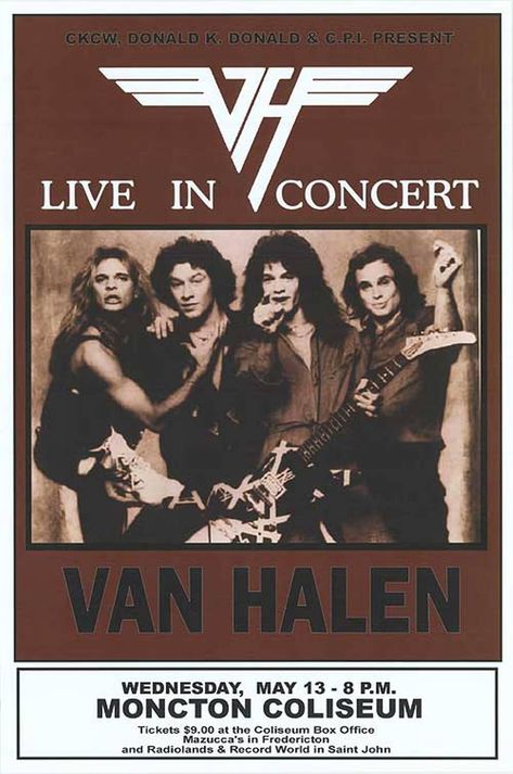 Van Halen Concert, Concert Poster Art, Band Van, Vintage Concert Posters, Music Concert Posters, Rock Band Posters, Vintage Music Posters, Music Poster Design, Band Wallpapers