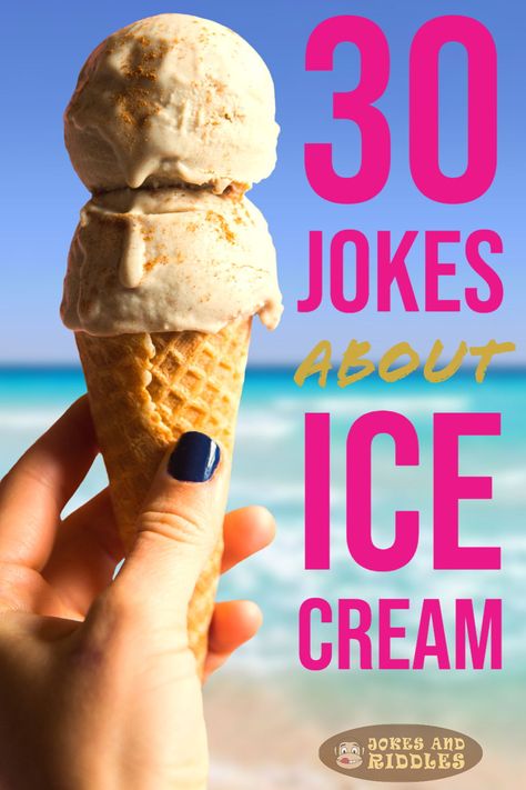 Here are 30 funny ice cream jokes that are clean and kid friendly. You'll also smile at some ice cream and sundae puns and Little Johnny and knock knock ice cream jokes. #Jokes #KidJokes #JokesForKids #IceCream #IceCreamJokes ##LoveIceCream Ice Cream Jokes, Ice Cream Quotes Funny, Ice Cream Puns, Ice Cream Quotes, Summer Jokes, Ice Cream Funny, Funny Ice Cream, Ice Cream Cute, Sweet Frog