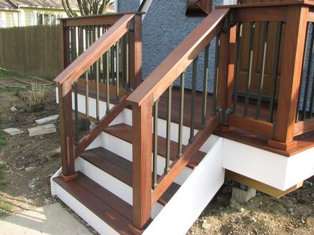 Front Porch Stairs, Exterior Stair Railing, Porch Trim, Shutter Ideas, Front Porch Railings, Patio Stairs, Deck Railing Ideas, Outdoor Stair Railing, Front Porch Steps