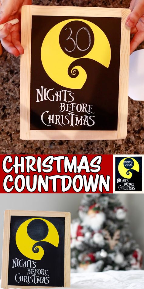 Christmas Countdown Diy Cricut, Christmas Crafts Diy Cricut, Christmas Countdown Svg Free, Days Until Christmas Sign Diy, Christmas Countdown Svg, Nightmare Before Christmas Svg Free, Count Down To Christmas, Birthday Cricut Ideas, Nightmare Before Christmas Christmas