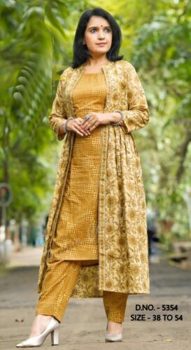 Jacket Style Kurti Long With Pant, Koti Style Kurti, Kurti With Shrug, Jacket Style Kurti, Kurti With Jacket, Dress Designs For Stitching, Designer Dresses Elegant, Cotton Dress Pattern, Kalamkari Dresses