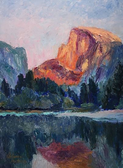 Half Dome Painting, Yosemite Watercolor, Yosemite Tattoo, Earth Bedroom, Yosemite Painting, Yosemite Half Dome, Yosemite Art, Art Muse, Half Dome Yosemite