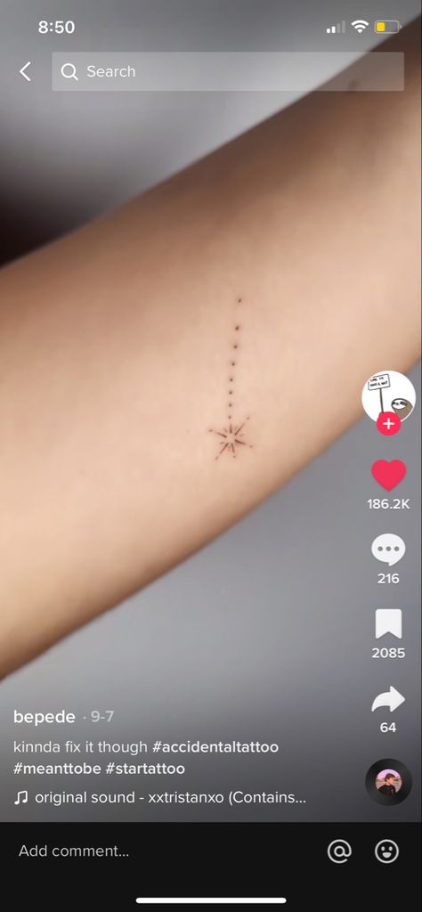 Comet Tattoo Minimalist, Comet Tattoo Ideas, Shooting Star Tattoo Designs, Chariot Tattoo, Comet Tattoo, Tragus Tattoo, Pixie Tattoo, Sticker Sleeve, Shooting Star Tattoo