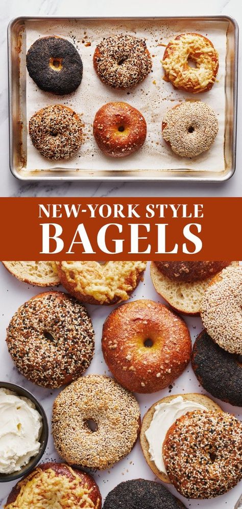 Chewy Bagel Recipe, Homemade Bagel Recipe, Bagels Easy, Make Bagels, How To Make Bagels, Bagel Toppings, Cheese Bagels, Best Bagels, Homemade Bagels