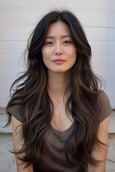 26 "Hush Cut" Ideas Prove It's The Layer Cut You've Always Wanted Long Wavy Haircuts, Wavy Layered Haircuts, Hush Cut, Wavy Layered Hair, Two Color Hair, Wavy Hairstyle, Haircuts For Long Hair With Layers, Hair Inspiration Long, Wavy Haircuts