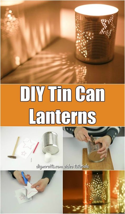 How To Make Gorgeous DIY Tin Can Lanterns - How to make simple lanterns from repurposed tin cans. Follow these step-by-step instructions and video and see how easy it is to make these beautiful lanterns for summer. Garden Ideas Cheap Easy, Painted Tin Cans, Can Lanterns, Tin Can Lanterns, Recycled Tin Cans, Crafts For Teens To Make, Recycled Tin, Garden Ideas Cheap, Tin Can Crafts