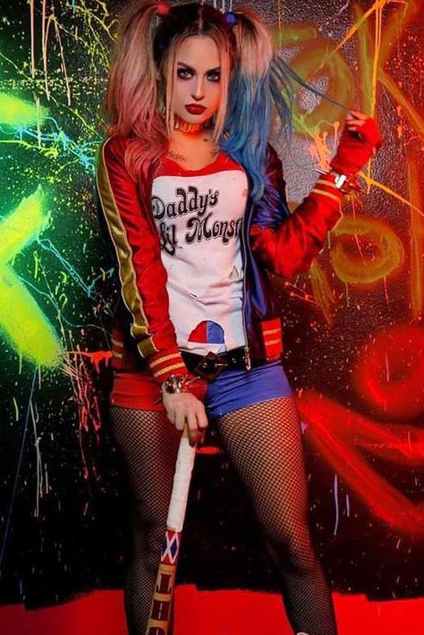 The notion of sexy Halloween costumes differs from year to year, there is no doubt about that. But some ideas just never die. And we hope you like them! Arley Queen, Halloween Kids Costumes Girls, Harley Quinn Halloween, New Halloween Costumes, Harley Quinn Costume, Harley Quinn Cosplay, Halloween Costume Outfits, Fantasias Halloween, Halloween Costumes College