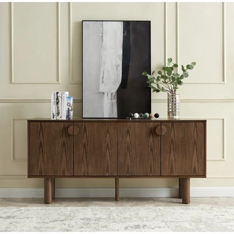 Elegant Home For You 67'' Sideboard | Wayfair Entryway Storage Cabinet, Walnut Tv Stand, Hallway Cabinet, Cabinet With Storage, Buffet Cabinet, Living Room Cabinets, Accent Cabinet, Cabinet Decor, Kitchen Dishes