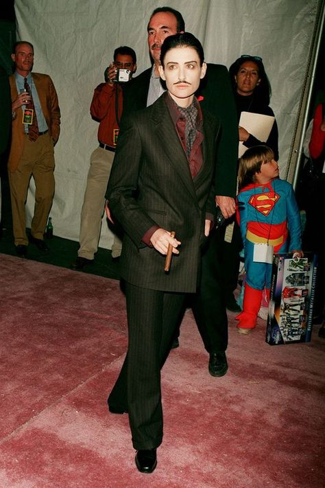 The Best Celebrity Halloween Costumes Of All Time #refinery29 http://www.refinery29.com/2016/09/122480/best-celebrity-halloween-costumes-2016#slide-30 Demi Moore As Gomez Addams, 1997Even today, it's rare to see famous actresses go full drag king, as Moore did so gorgeously here.... Butch Halloween Costumes, Drag Halloween Costume, Famous Characters Costumes, Cult Classic Halloween Costumes, Famous Halloween Costumes, Rare Halloween Costumes, Halloween Celebrity Costumes, Halloween 2024 Costumes, Gomez Addams Costume