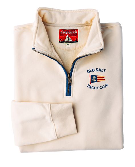 Product Details: 85% Cotton/15% Polyester- Fleeced Interior Custom Yacht Club printed on front left chest Garment washed for ultra softness Rib trim on cuffs and hem Signature logo brass zipper Imported Old Money Wishlist, Yacht Club Outfit, Michigan Aesthetic, Sailing Fashion, Kiel James Patrick, Monogram Outfit, Sunglasses Strap, James Patrick, Kids Sunglasses