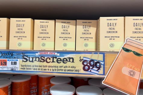 It’s a quarter of the price. Supergoop Sunscreen, Oily T Zone, Best Sunscreens, Facial Sunscreen, Body Care Routine, Trader Joe, Broad Spectrum Sunscreen, Skin Serum, I Feel Pretty