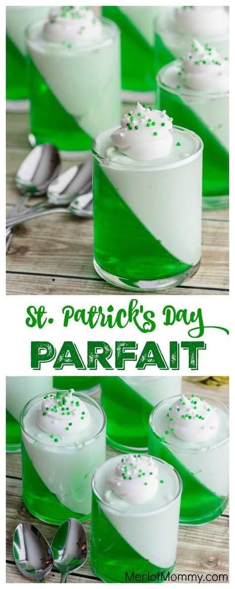 St. Patrick's Day Parfaits Food Ideas For Kids, Irish Recipes Traditional, St Patrick Day Treats, St Patricks Day Food, Parfait Recipes, St Patrick's Day Decorations, Saint Patties, Irish Recipes, Tonic Water