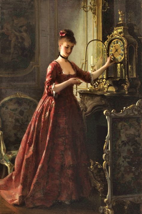 Alfred Stevens, Victorian Paintings, The Mantle, Mantle Clock, Old Paintings, Classical Art, Beautiful Paintings, Classic Art, Art History