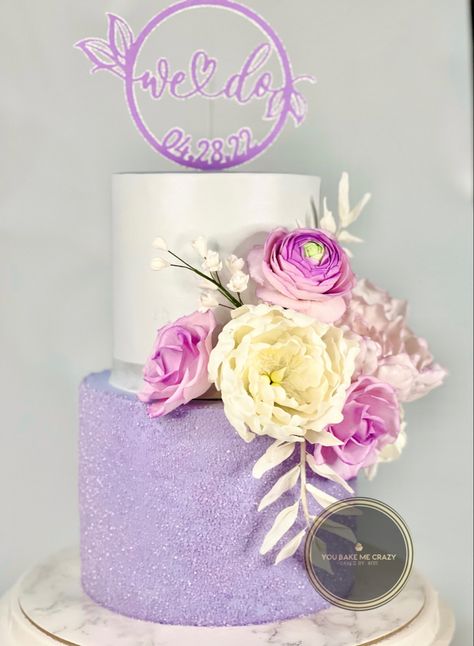 Elegant Purple Wedding, Pink Cakes, Purple Wedding Cake, Simple Cakes, Purple Rice, Purple Wedding Cakes, Rangoli Designs Diwali, Tiered Wedding Cake, Floral Cake