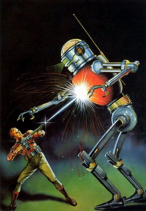 The Mad Robot (1943) by Robert Fuqua | Flickr - Photo Sharing! Star Wars Questions, Science Fiction Artwork, 70s Sci Fi Art, Arte Peculiar, Scifi Fantasy Art, Retro Robot, Classic Sci Fi, Arte Robot, Arte Cyberpunk