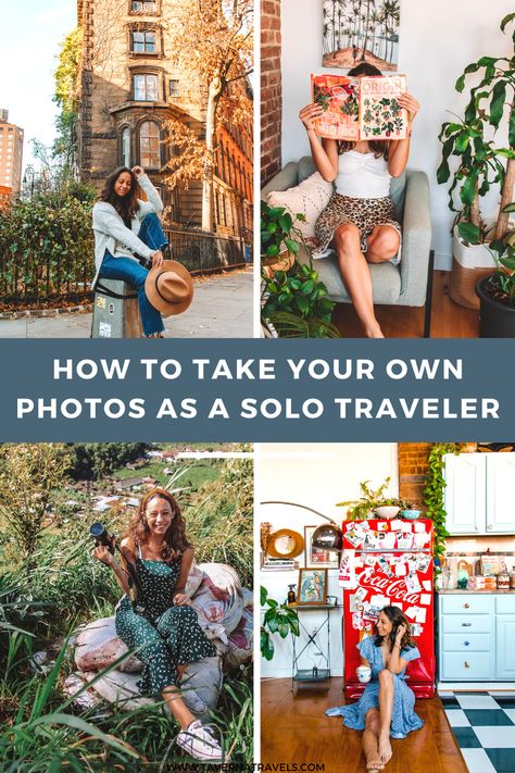 Taking Your Own Pictures, Travel Influencer Photography, Tripod Picture Ideas, Tripod Photography Self Portraits, Solo Travel Photography Ideas, Solo Travel Picture Ideas, Travel Photoshoot Ideas, Tripod Selfie Poses, Picture Poses Instagram Selfie