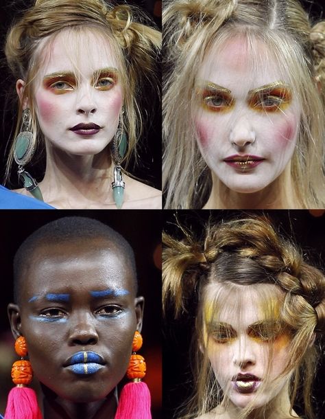 Westwood Vivienne Westwood Runway Makeup, Val Garland Makeup, Vivienne Westwood Makeup, Vivienne Westwood Punk, Val Garland, Catwalk Makeup, Hannah Murray, Fashion Major, Mass Extinction