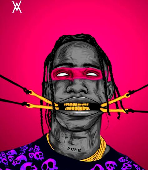 Travis Scott Art Wallpaper, Travis Scott Cartoon Art, Travis Scott Artwork, Travis Scott Illustration, Travis Scott Sketch, Travis Scott Cartoon, Travis Scott Design, Travis Scott Art, Travis Scott Aesthetic