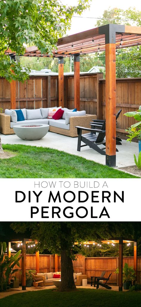 Pergola Against House, Outdoor Pergola Attached To House, Patio Pergola Ideas Attached To House, Small Pergola Ideas, Pergola Patio Attached To House, Free Standing Patio, Large Pergola, Yard Oasis, Pergola Diy