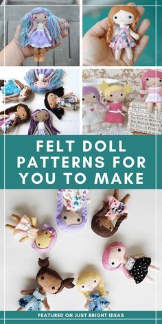 Tiny Felt Dolls, Mini Doll Diy, Doll House Dolls, Diy Small Doll, Felt Dolls Diy, Diy Tiny Doll, Mini Dolls Diy, Diy Felt Doll, Felt Doll Tutorial