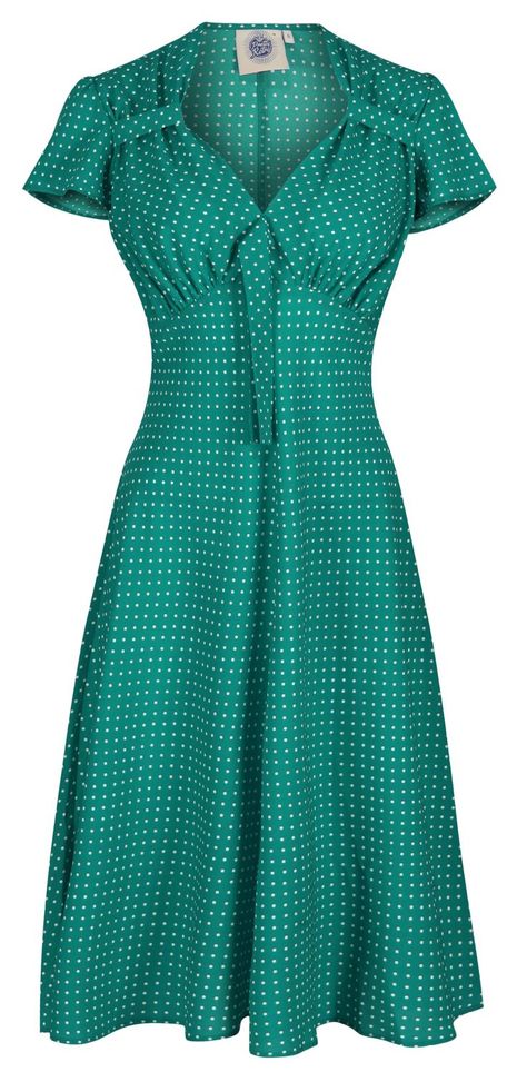 1940s Fancy Dress, 1940s Tea Dress, Fashion 1940s Style, 1940s Looks, Fashion 1940s, 1940s Style, 40s Fashion, Green Polka Dot, Fabulous Dresses