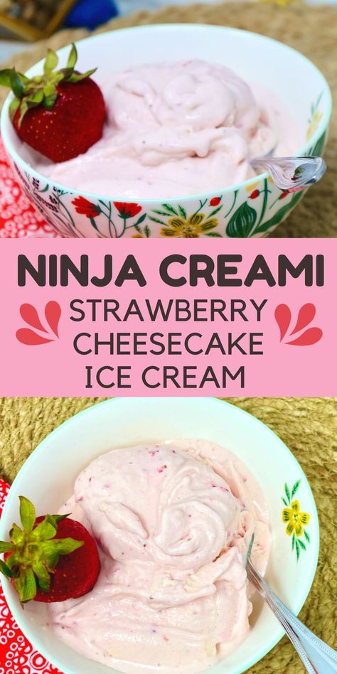 Cremi Ice Cream Recipes, Strawberry Cream Recipe, Ninja Creami Recipes Breakfast, Ninja Creami Ice Cream Recipes Cheesecake, Cheesecake Creami Recipe, Ninja Creami Recipes Alcohol, Ww Creami Recipes, Ninga Cremi Recipes, Creami Ice Cream Recipes