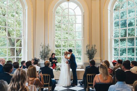 Octagon Room, Tiered Wedding Dress, Riverside Garden, Reportage Wedding Photography, House Gallery, Dress Peach, Huge Windows, Garden Party Wedding, Minimal Decor