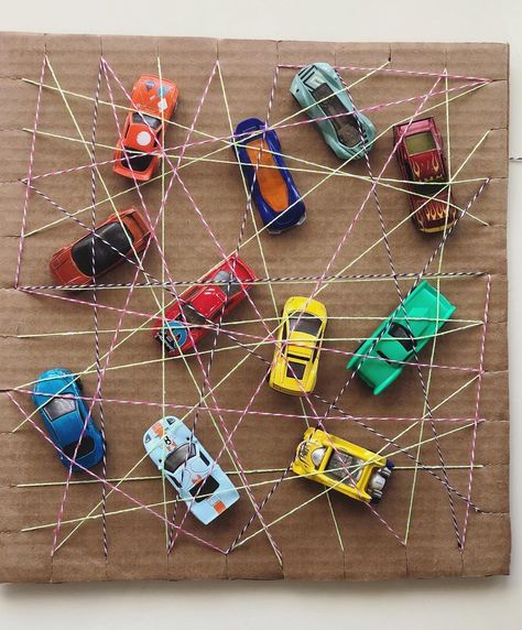 Cars Fine Motor Activities, Car Counting Activities, Fine Motor Car Activities, Cars Activity Preschool, Toy Car Activities For Toddlers, Cars Arts And Crafts For Kids, Reggio Car Provocations, Car Toddler Activities, Race Car Activities For Preschool