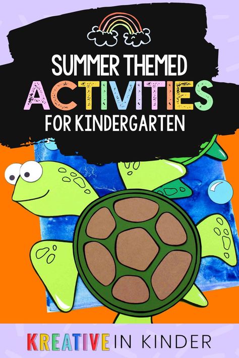 As summertime gets closer, it gets harder to keep our kindergarteners engaged. All of us (teachers included) have summer on our minds and that can make it hard to squeeze in the last bit of learning time we have left for the year. That is why it's important to bring in fun, summer-themed activities, and summer crafts for kindergarten that will pique our students' interest. We can still keep them learning until summer break is officially here! First Day Of Summer Activities, Summer Crafts For Kindergarten, Crafts For Kindergarten, Summer Kindergarten, Kindergarten Activity, Play Based Learning Activities, Word Boxes, Summer Words, Kindergarten Skills