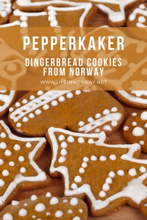 Norwegian Gingerbread Cookies, Swedish Gingerbread Cookies, Norweigen Christmas Cookies, Norwegian Cookies Christmas, Norwegian Cookies Recipes, Pepperkaker Cookies, Norwegian Christmas Traditions, Scandinavian Christmas Cookies, Scandinavian Gingerbread