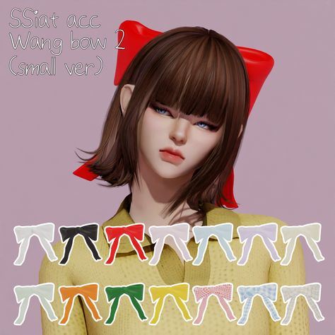 Sims 4 Hair Bow Cc, Sims 4 Tie Accessory, Sims 4 Hair Bow, Sims 4 Bow Cc, Sims 4 Head Accessories, Royal Accessories, Sims 4 Hair Male, Mod Hair, Bow Tie Hair